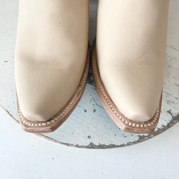 Lane EMMA JANE Womens Cowboy Boots 7.5 Pale Ivory Western Cowgirl Mid Calf Tall - Picture 6 of 11